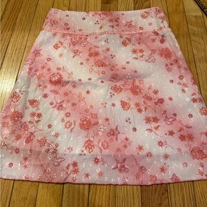 Y2K Floral Pink Lace Mini Skirt Fairycore